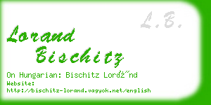 lorand bischitz business card